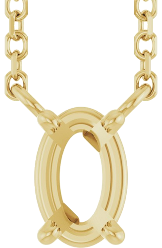 Pakabukas „Solitaire“ 14k yellow gold Oval 6mm x 4mm (1)