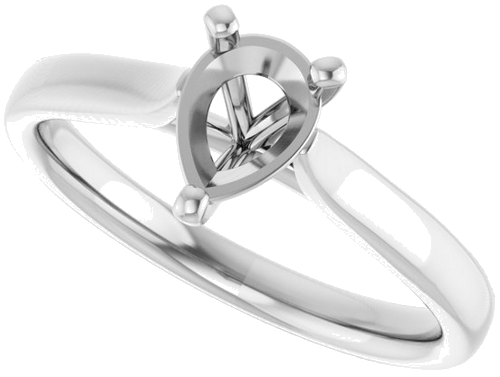 14K White 7x5 mm Pear Engagement Ring Mounting (5)