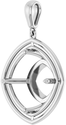 Pakabukas „Solitaire“ 14k white gold Cushion 13mm (2)