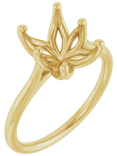 Sužadėtuvių Žiedas „Cathedral-Style Solitaire“ 14k yellow gold Emerald 9mm x 7mm (1)