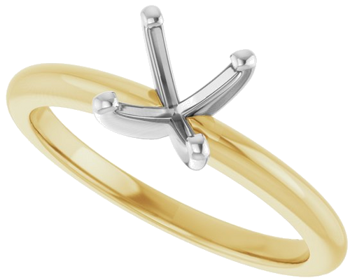 Sužadėtuvių Žiedas 14k yellow/white gold Square 5mm (5)
