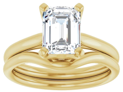 14K Yellow 8x6 mm Emerald Solitaire Engagement Ring Mounting (8)