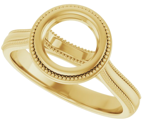 14K Yellow 7 mm Round Solitaire Engagement Ring Mounting (5)