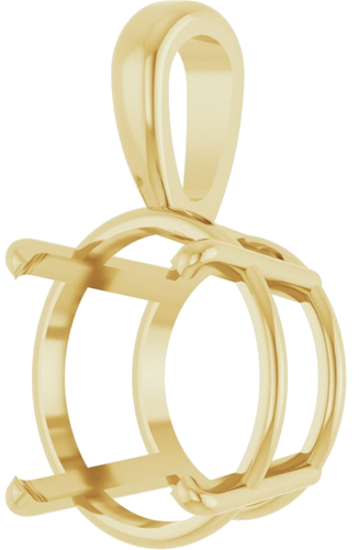 14K Yellow 14 mm Round 4-Prong Pendant Mounting (2)