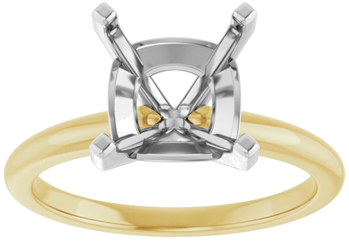 Sužadėtuvių Žiedas 14k yellow/white gold Asscher 8mm (3)