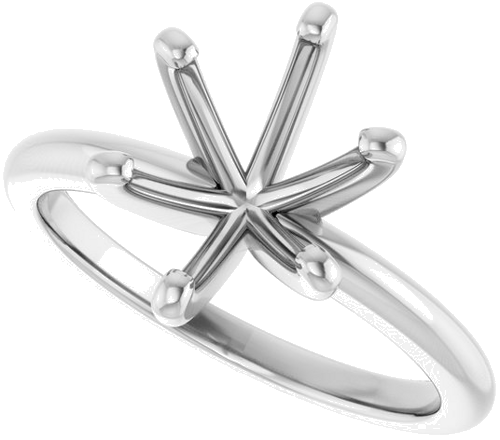 14K White  10x8 mm Oval Solitaire Engagement Ring Mounting (5)