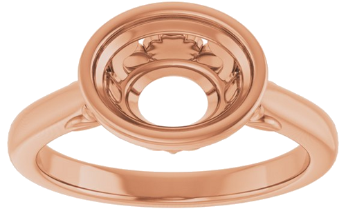 Sužadėtuvių Žiedas „Bezel-Set“ 10k rose gold Oval 9mm x 7mm (3)