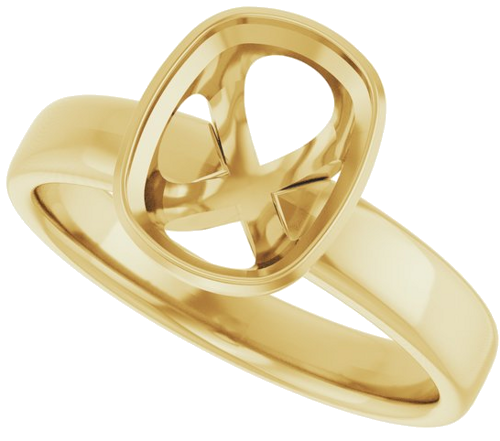 Sužadėtuvių Žiedas „Bezel-Set Solitaire“ 14k yellow gold Elongated Cushion 9mm x 7mm (5)