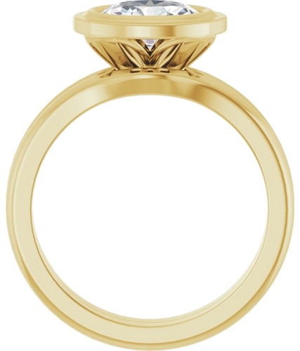 Sužadėtuvių Žiedas „Bezel-Set Solitaire“ 14k yellow gold Oval 8mm x 6mm (7)