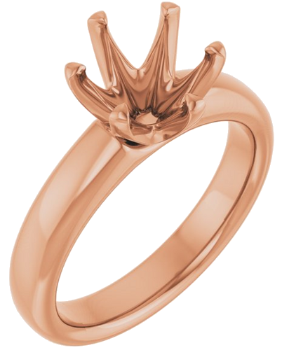 18K Rose 8.2 mm Round Engagement Ring Mounting (1)