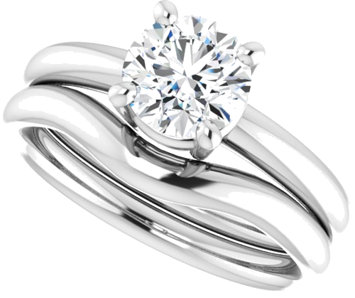 14K White 6.5 mm Round Engagement Ring Mounting (10)