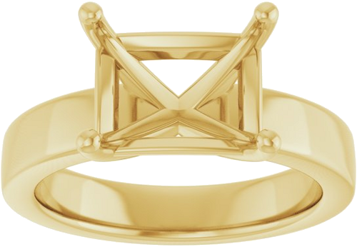14K Yellow 10x8 mm Emerald Solitaire Engagement Ring Mounting (3)