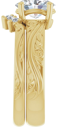 Sužadėtuvių Žiedas „Solitaire Sculptural“ 14k yellow gold Oval 8mm x 6mm (9)