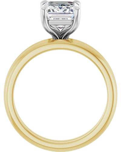 Sužadėtuvių Žiedas 585 Baltojo Ir Geltonojo Aukso Emerald 9mm x 7mm (7)