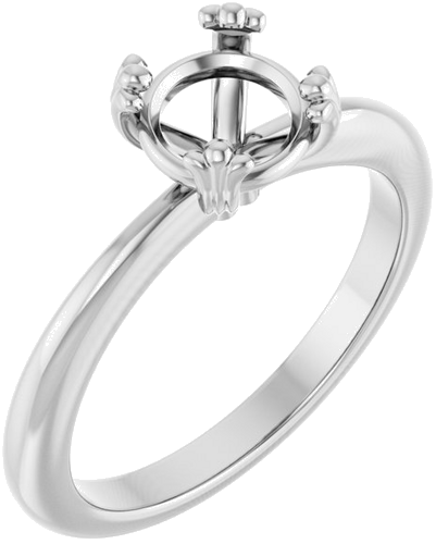 Sužadėtuvių Žiedas „Solitaire“ 14k white gold Round 6.5mm (1)