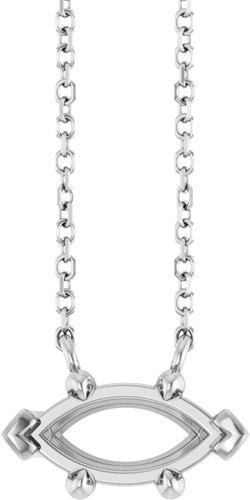 Pakabukas „Solitaire“ 14k white gold Marquise 10mm x 5mm (1)