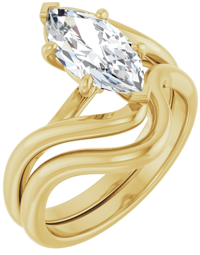 Sužadėtuvių Žiedas „Bypass“ 14k yellow gold Marquise 12mm x 6mm (6)
