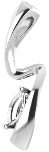 Pakabukas „Freeform Solitaire“ 585 Baltojo Aukso Marquise 6mm x 3mm (2)