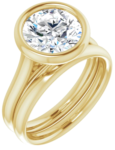 Sužadėtuvių Žiedas „Bezel-Set Solitaire“ 14k yellow gold Round 9mm (6)