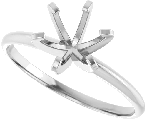 Sužadėtuvių Žiedas „Solitaire“ 585 Baltojo Aukso Round 7mm (5)