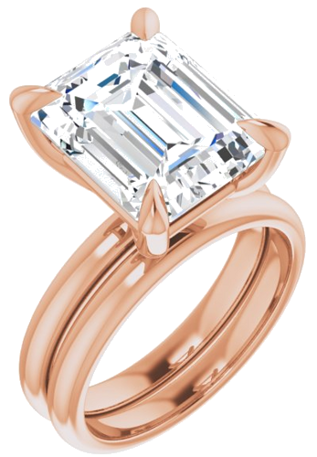 Sužadėtuvių Žiedas „Solitaire“ 14k rose gold Emerald 12mm x 10mm (6)