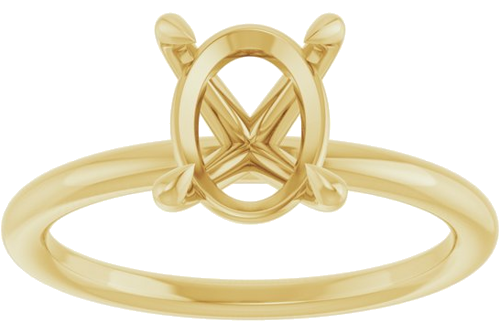 Sužadėtuvių Žiedas „Claw-Prong Solitaire“ 14k yellow gold Oval 9mm x 7mm (3)