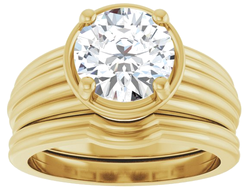 Sužadėtuvių Žiedas „Solitaire Vintage-Inspired“ 14k yellow gold Round 8mm (8)