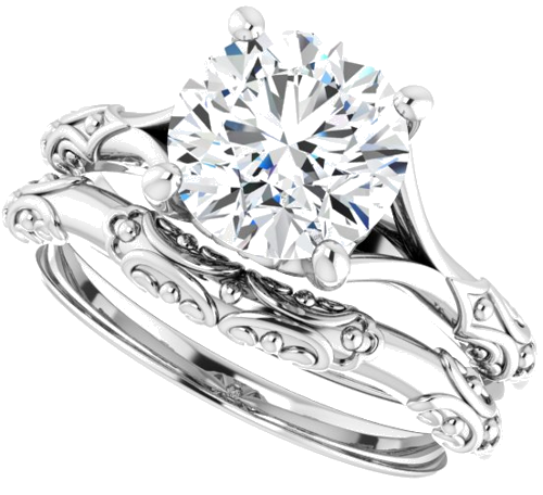 Sterling Silver 8 mm Round Solitaire Engagement Ring Mounting (10)