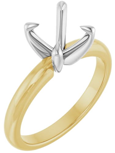 Sužadėtuvių Žiedas „Claw-Prong Solitaire“ 14k yellow/white gold Cushion 7mm (1)