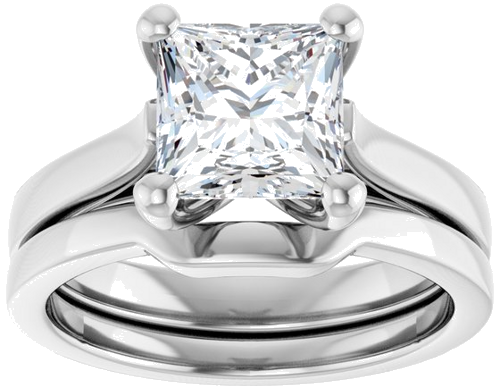 Sužadėtuvių Žiedas 14k white gold Square 7mm (8)