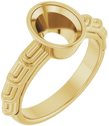 Sužadėtuvių Žiedas „Solitaire“ 585 Geltonojo Aukso Oval 9mm x 7mm (1)