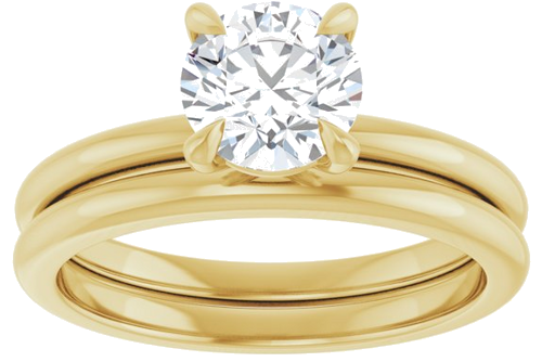 14K Yellow 6.5 mm Round Solitaire Engagement Ring Mounting (8)