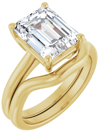 Sužadėtuvių Žiedas „V-End Prong“ 14k yellow gold Emerald 10mm x 8mm (6)