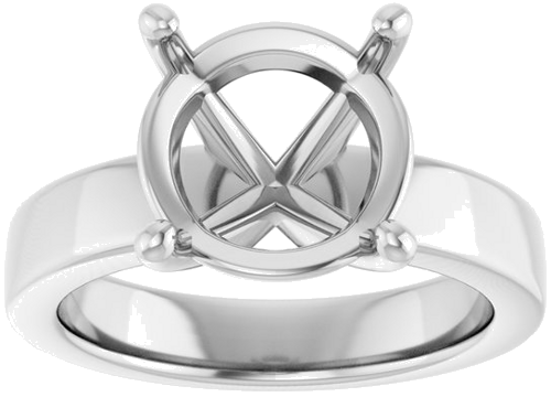 Platinum 11 mm Round Solitaire Engagement Ring Mounting (3)