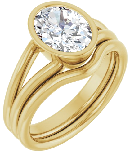 Sužadėtuvių Žiedas „Bezel-Set Solitaire“ 14k yellow gold Oval 9mm x 7mm (6)