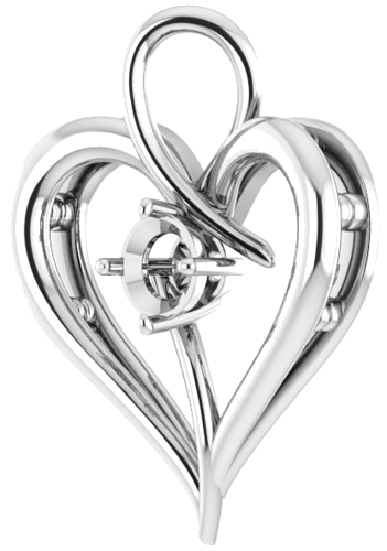 Sterling Silver  4.1 mm Round Pendant Mounting (2)