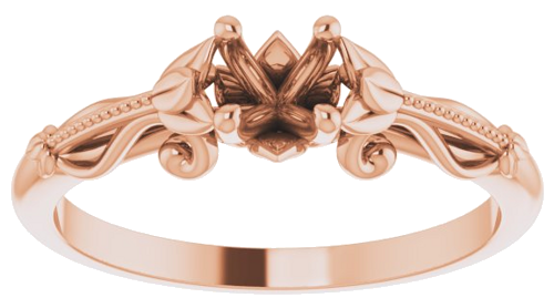 Sužadėtuvių Žiedas „Solitaire Sculptural“ 14k rose gold Round 4.1mm (3)