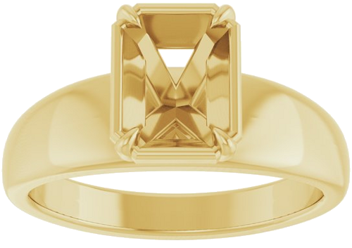 Sužadėtuvių Žiedas „Claw-Prong Solitaire Bezel-Style“ 14k yellow gold Emerald 7.5mm x 5.5mm (3)