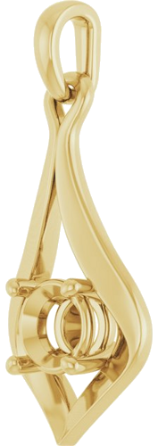Pakabukas „Solitaire“ 14k yellow gold Round 5.2mm (2)