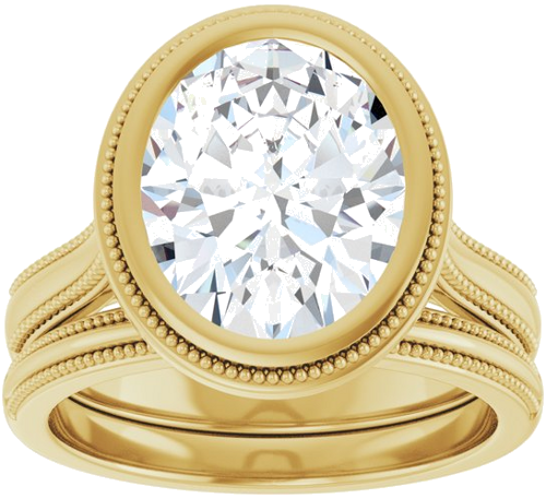 Sužadėtuvių Žiedas „Solitaire“ 585 Geltonojo Aukso Oval 11mm x 9mm (8)