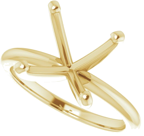 14K Yellow  11 mm Round Solitaire Engagement Ring Mounting (5)