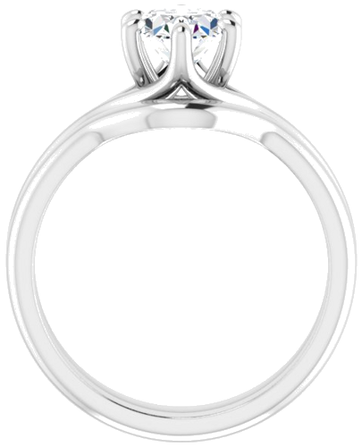 14K White 8x6 mm Oval Engagement Ring Mounting (7)