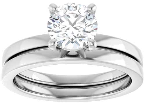 Sužadėtuvių Žiedas „Solitaire“ 14k white gold Round 6.5mm (8)