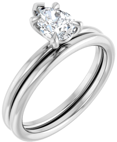 Sužadėtuvių Žiedas „Claw-Prong Solitaire“ 10k white gold Pear 7mm x 5mm (6)