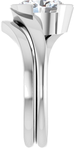 Sužadėtuvių Žiedas „Half-Bezel Solitaire“ 14k white gold Oval 9mm x 7mm (9)