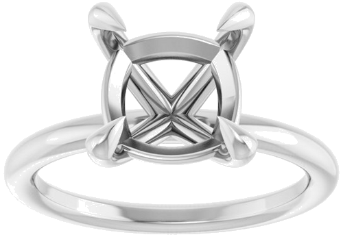 Sužadėtuvių Žiedas „Claw-Prong Solitaire“ 14k white gold Cushion 9mm (3)