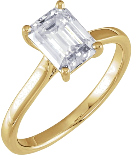 Sužadėtuvių Žiedas „Solitaire“ 585 Geltonojo Aukso Emerald 8mm x 6mm (3)