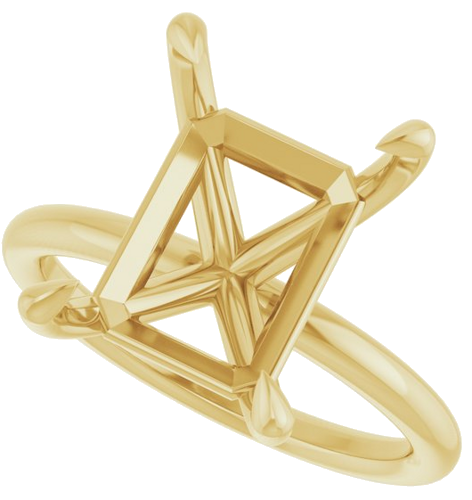 Sužadėtuvių Žiedas „Claw-Prong Solitaire“ 14k yellow gold Emerald 12mm x 10mm (5)