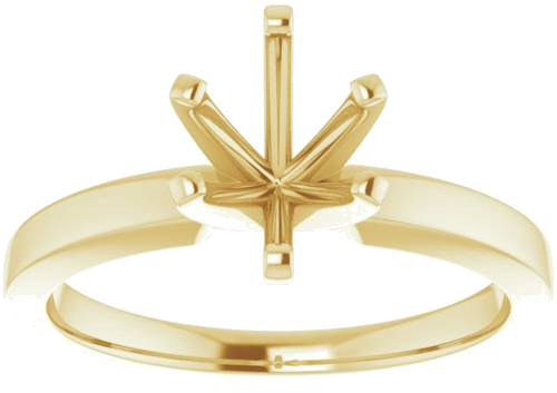 14K Yellow 8x6 mm Oval Solitaire Engagement Ring Mounting (3)