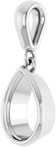 14K White  9x6 mm Pear Pendant Mounting (2)